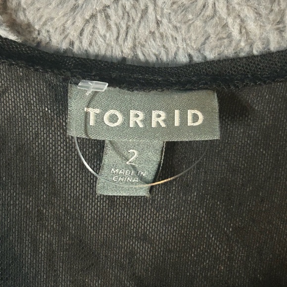 Torrid Mesh Flutter Sleeve Tie front Swim Cover Up Top - Picture 2 of 5